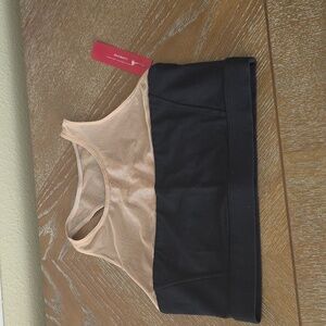 Carbon38 Black and Tan Athletic Crop Top